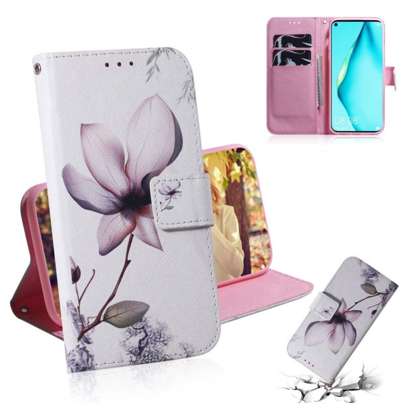 Lederhüllen Huawei P40 Lite Alte Rosenblüte