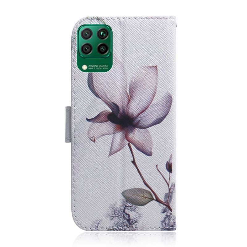 Lederhüllen Huawei P40 Lite Alte Rosenblüte