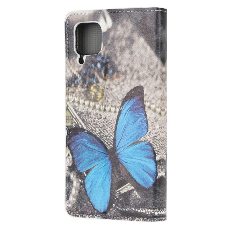 Lederhüllen Huawei P40 Lite Blauer Schmetterling
