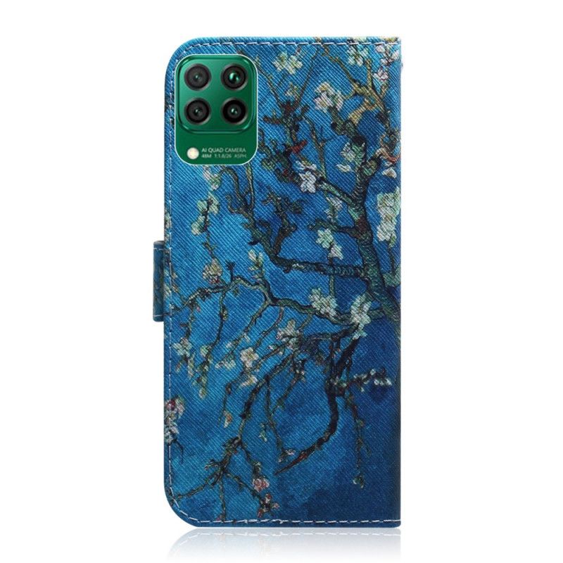 Lederhüllen Huawei P40 Lite Handyhülle Blühende Zweige