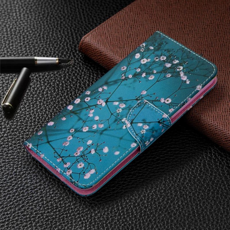 Lederhüllen Huawei P40 Lite Handyhülle Blühender Baum