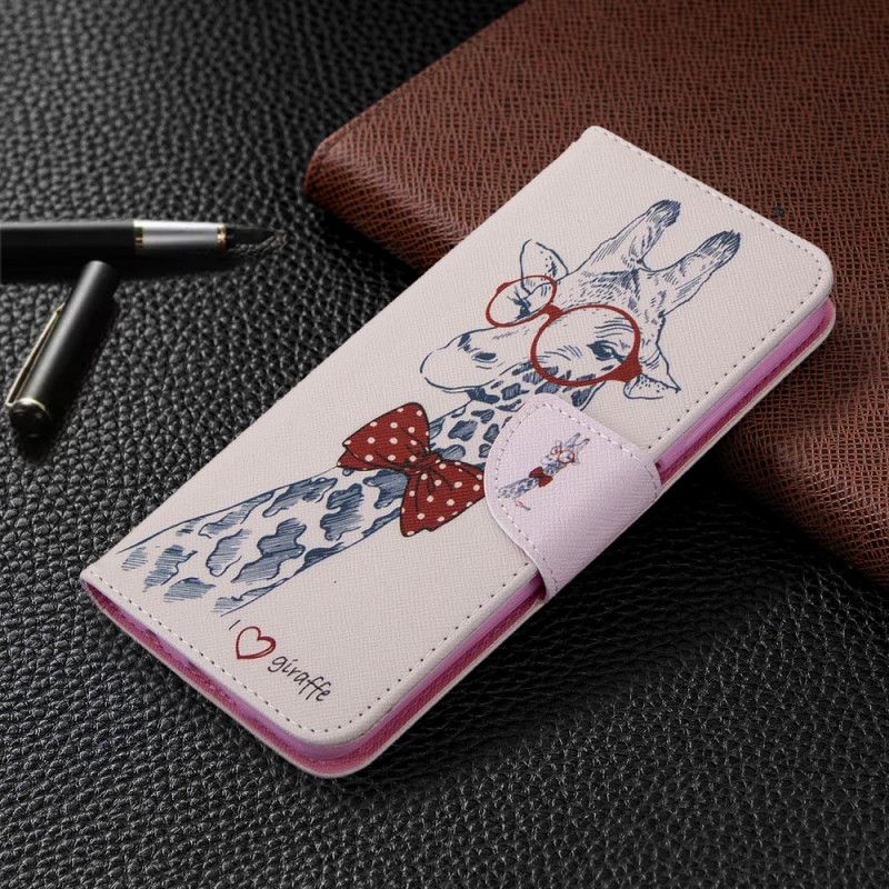 Lederhüllen Huawei P40 Lite Handyhülle Nerd-Giraffe