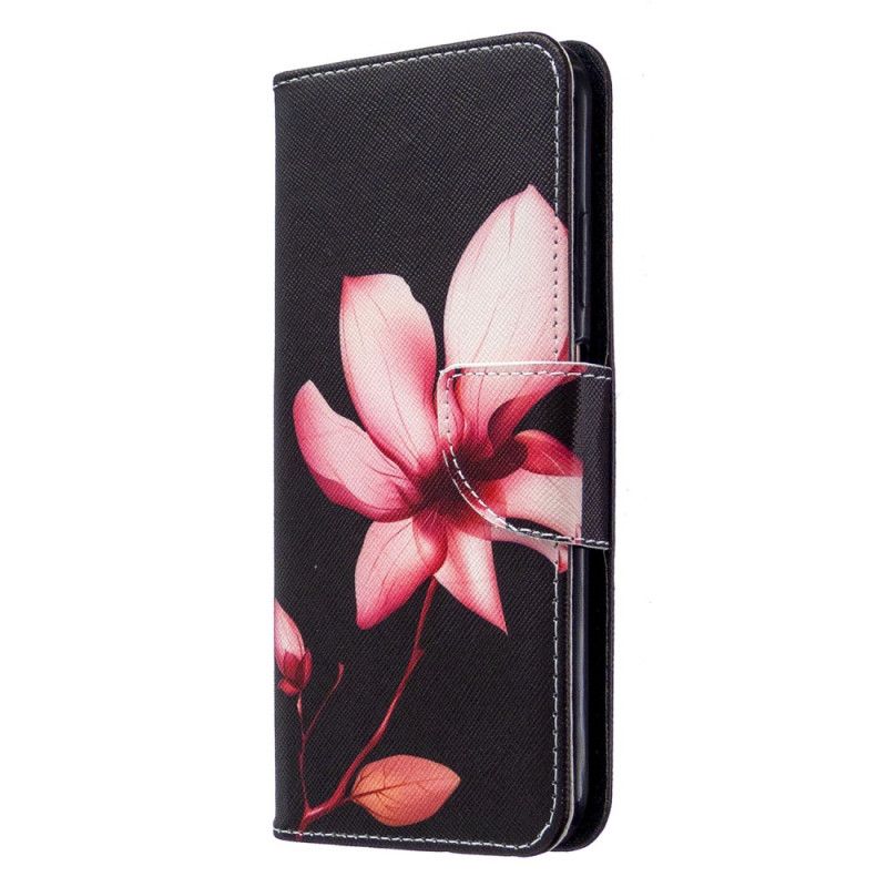 Lederhüllen Huawei P40 Lite Handyhülle Rosa Blume