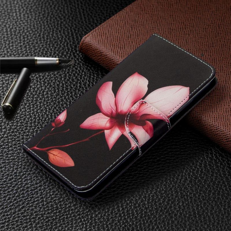 Lederhüllen Huawei P40 Lite Handyhülle Rosa Blume