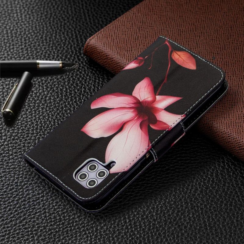 Lederhüllen Huawei P40 Lite Handyhülle Rosa Blume