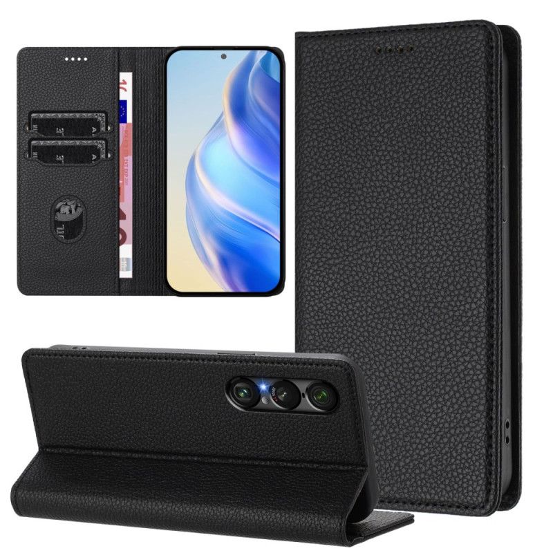 Flip Case Sony Xperia 1 Vii Handyhülle Rfid-schutz Mit Litschi-lederstruktur