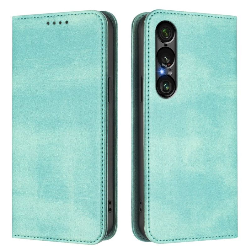 Flip Case Sony Xperia 1 Vii Rfid-schutz Im Retro-design