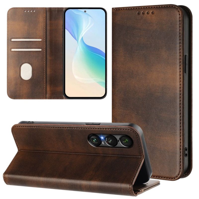 Flip Case Sony Xperia 1 Vii Rfid-schutz Im Retro-design