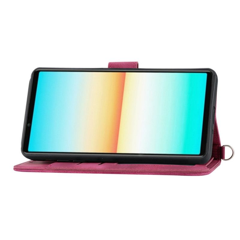 Lederhüllen Für Sony Xperia 1 Vii Wildleder-spitzenoptik