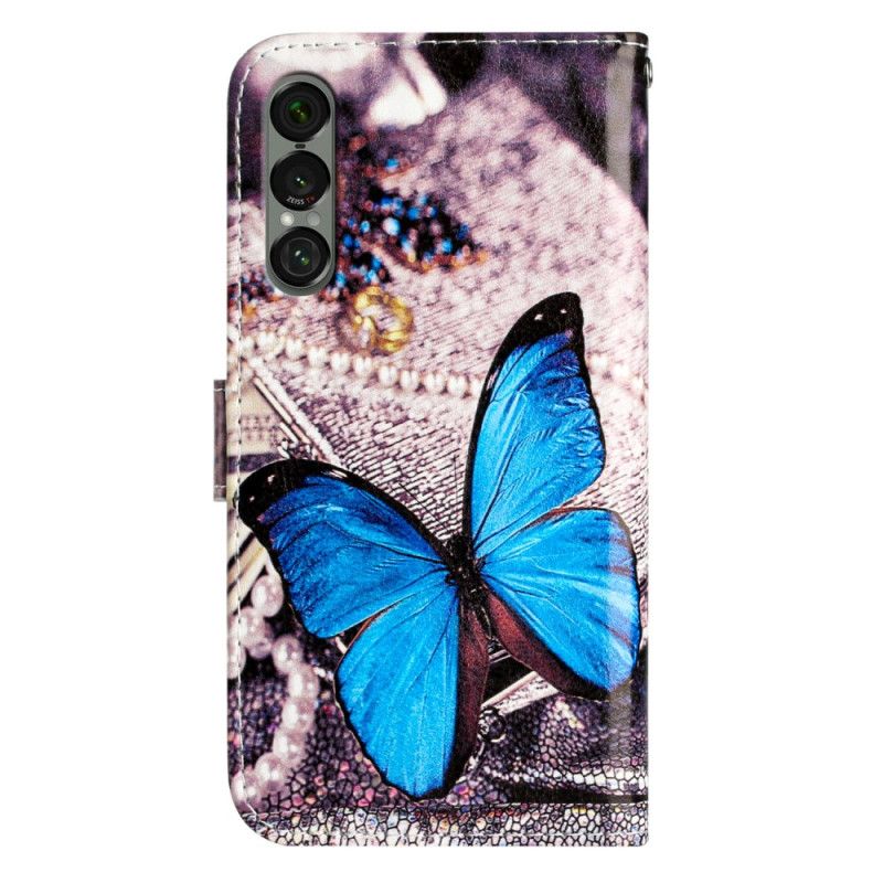 Lederhüllen Sony Xperia 1 Vii Blauer Schmetterling