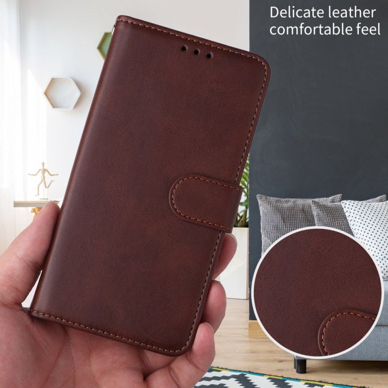 Lederhüllen Sony Xperia 1 Vii Glattes Kunstleder