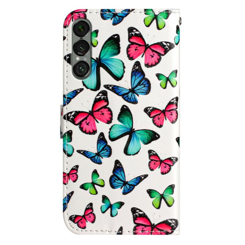 Lederhüllen Sony Xperia 1 Vii Schmetterlingsmuster