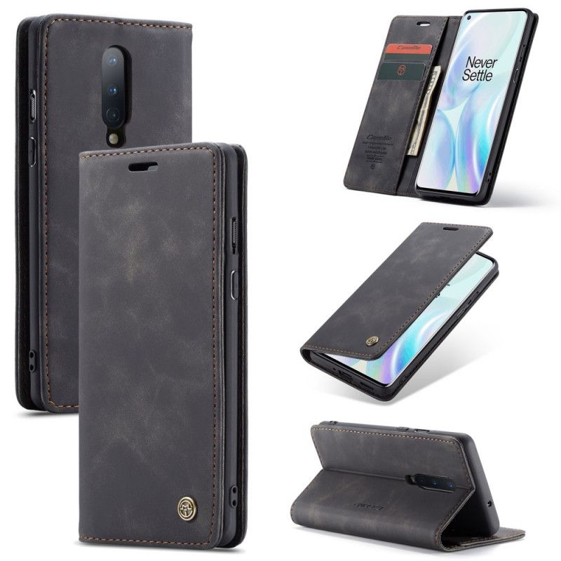 Flip Case OnePlus 8 Schwarz Ledertasche