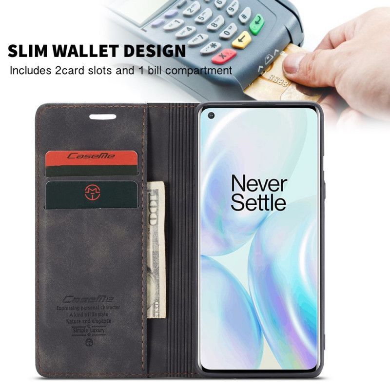 Flip Case OnePlus 8 Schwarz Ledertasche