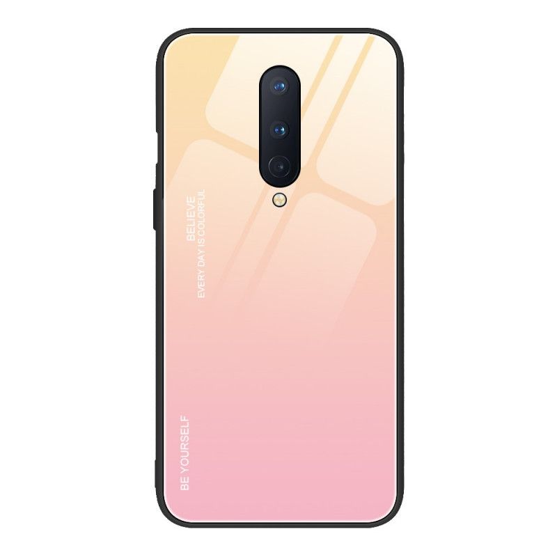 Hülle Für OnePlus 8 Rot Sei Du Selbst Gehärtetes Glas