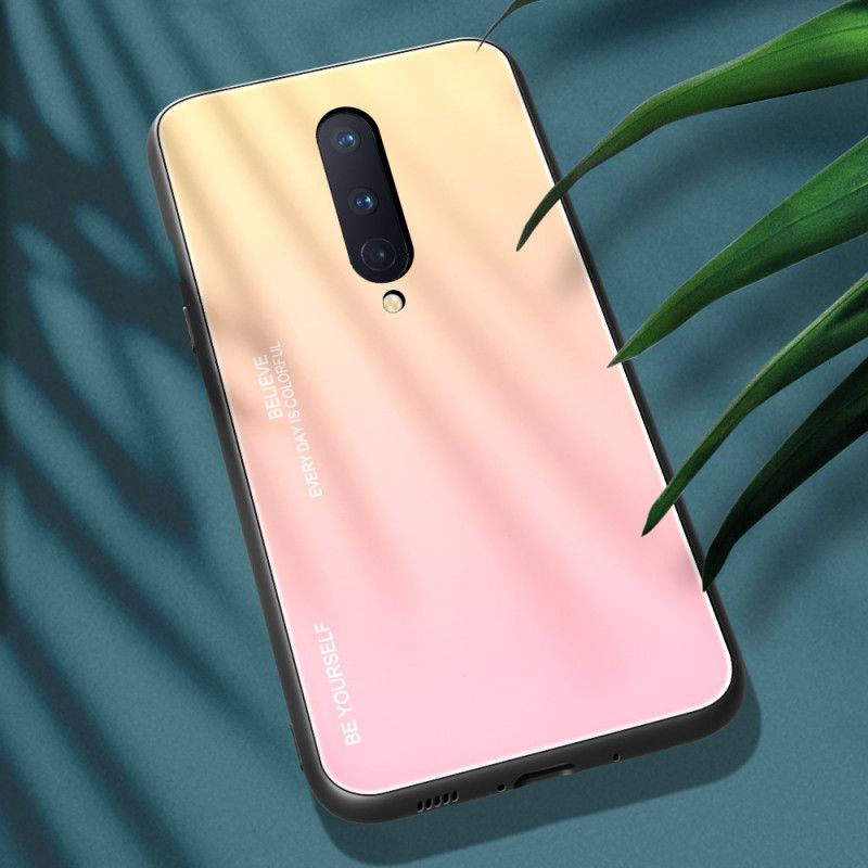 Hülle Für OnePlus 8 Rot Sei Du Selbst Gehärtetes Glas