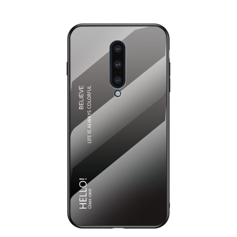 Hülle OnePlus 8 Grau Hallo Gehärtetes Glas