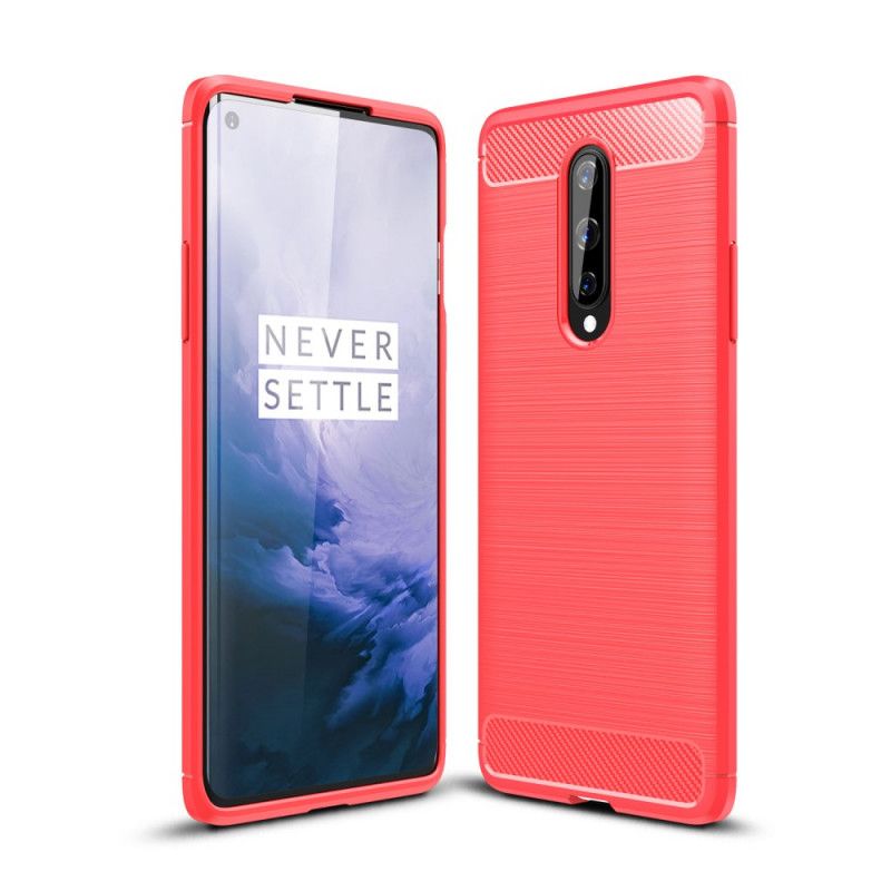 Hülle OnePlus 8 Schwarz Gebürstete Kohlefaser