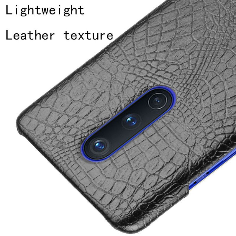 Hülle OnePlus 8 Schwarz Krokodilhauteffekt