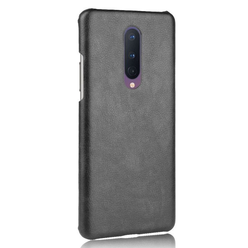 Hülle OnePlus 8 Schwarz Performance Lychee Ledereffekt