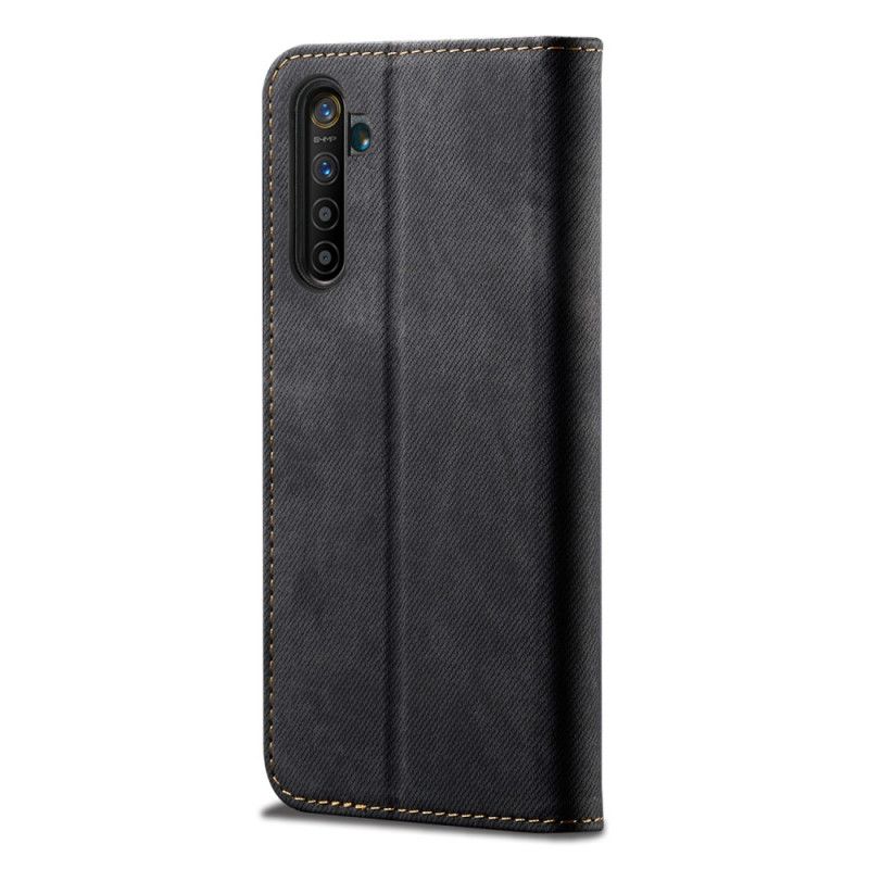 Flip Case Realme 6 Schwarz Jeansstoff