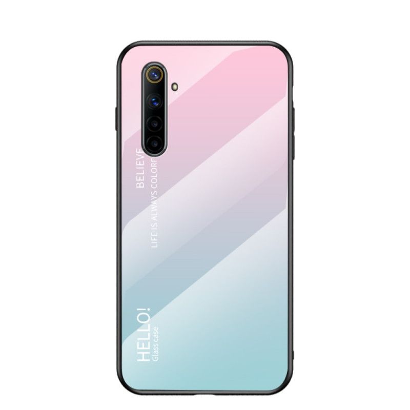 Hülle Realme 6 Schwarz Hallo Gehärtetes Glas