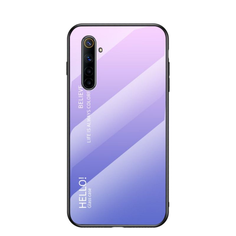 Hülle Realme 6 Schwarz Hallo Gehärtetes Glas