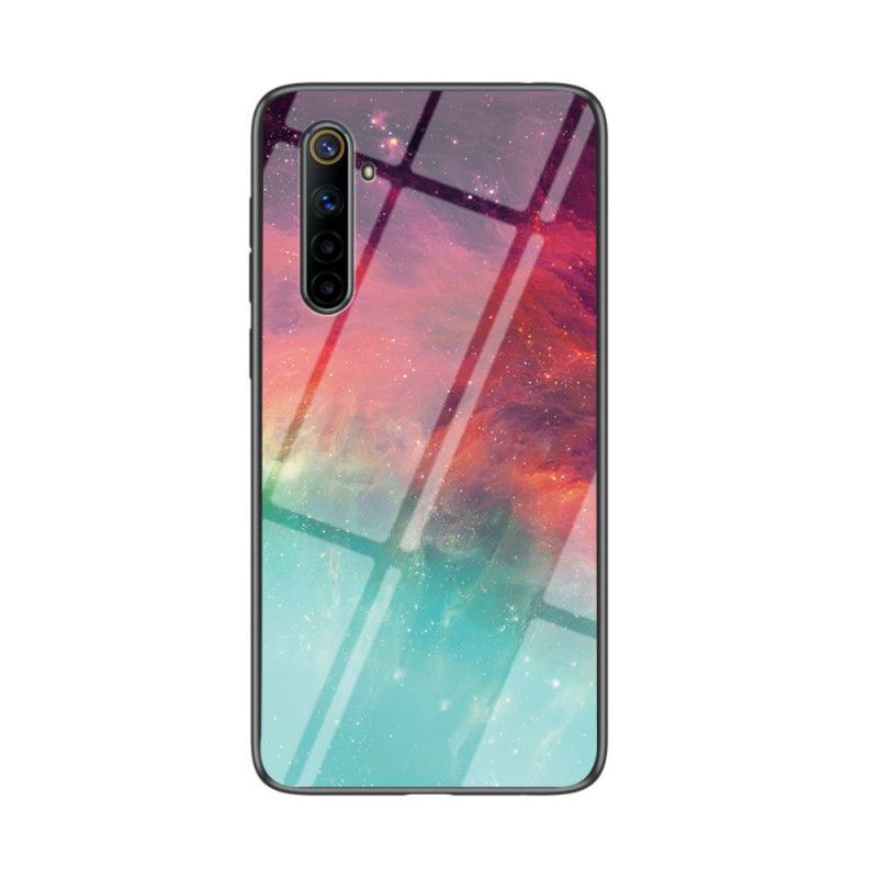 Hülle Realme 6 Schwarz Schönheit Gehärtetes Glas