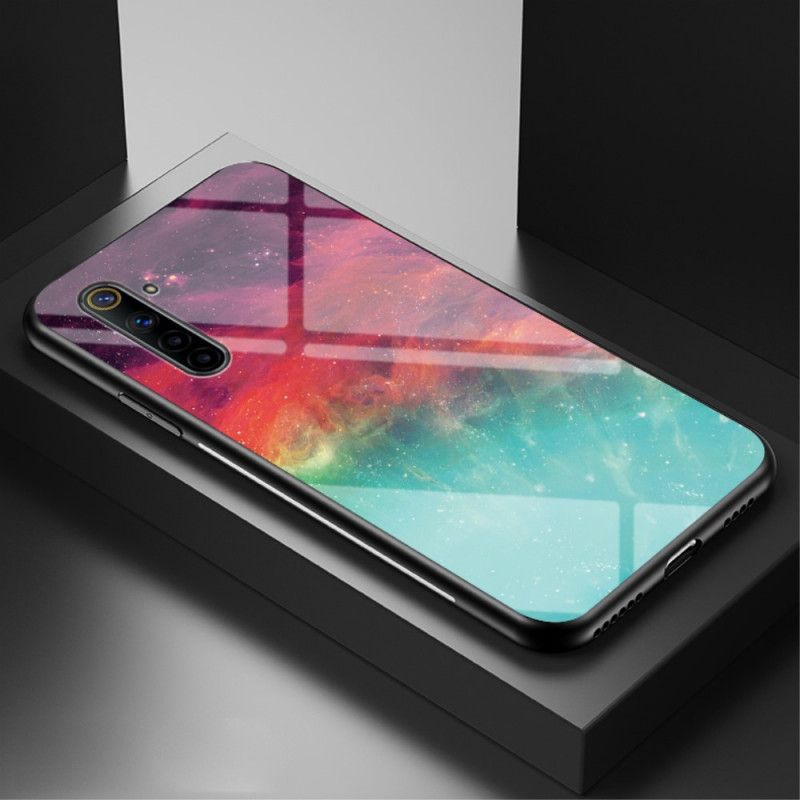 Hülle Realme 6 Schwarz Schönheit Gehärtetes Glas