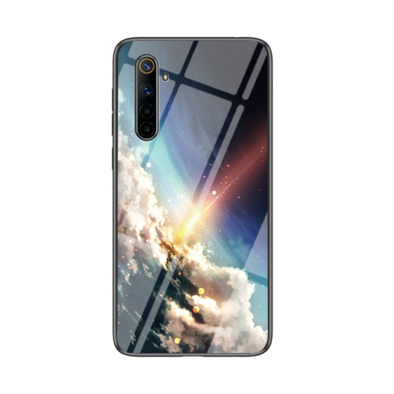 Hülle Realme 6 Schwarz Schönheit Gehärtetes Glas