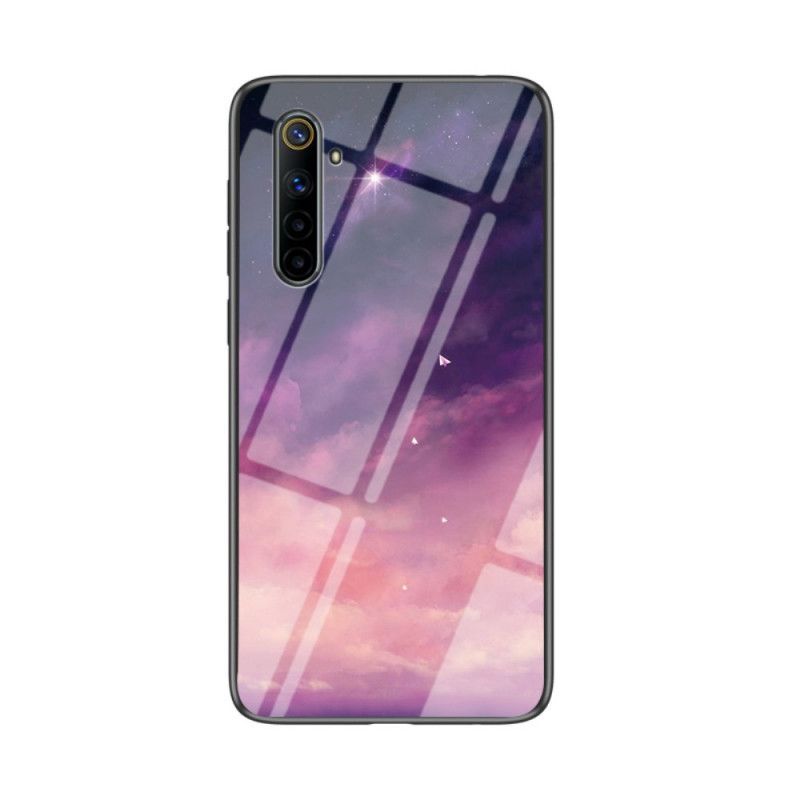 Hülle Realme 6 Schwarz Schönheit Gehärtetes Glas