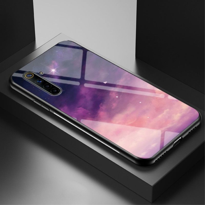 Hülle Realme 6 Schwarz Schönheit Gehärtetes Glas