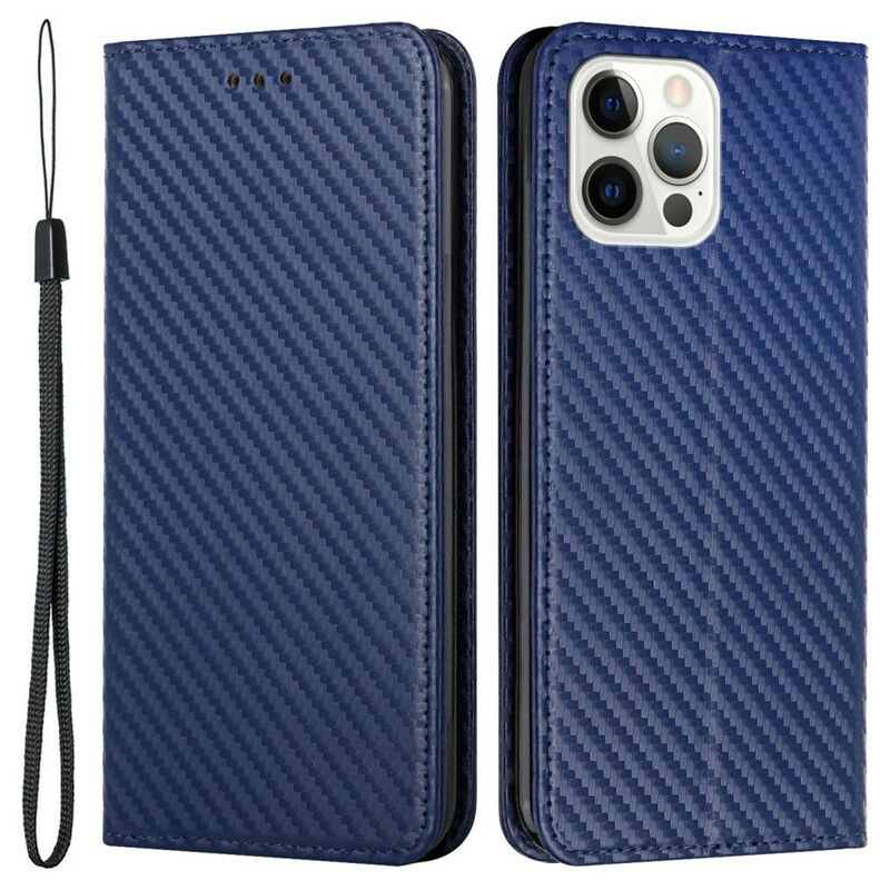 Flip Case Für Iphone 13 Pro Kohlefaserband