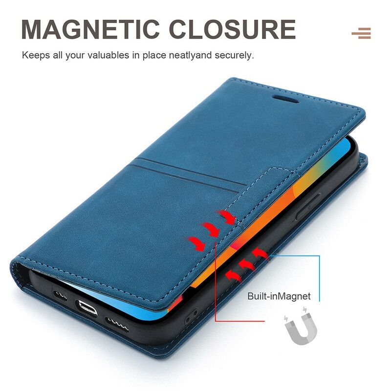 Flip Case Iphone 13 Pro Handyhülle Stil Ledernaht Magnetverschluss