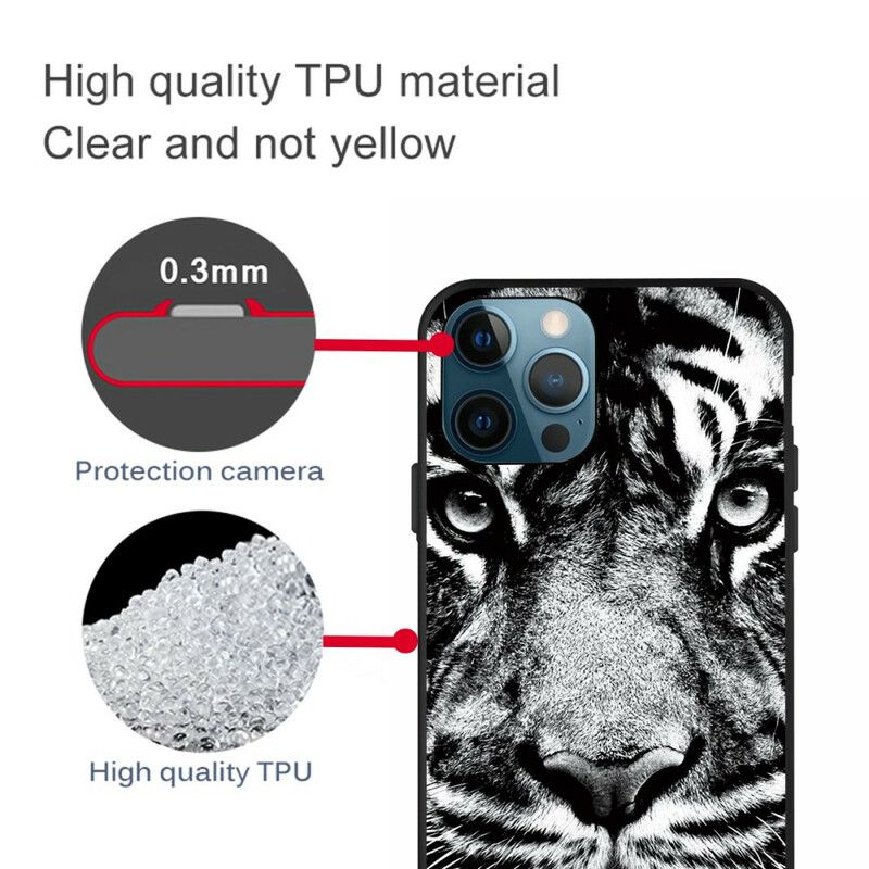 Hülle Für Iphone 13 Pro Schwarz-weiß-tiger
