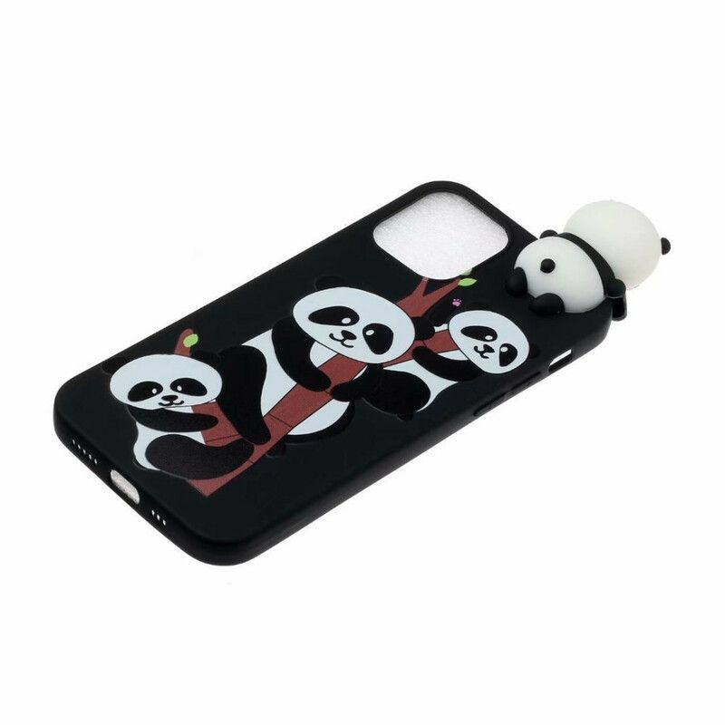 Hülle Iphone 13 Pro 3d-pandas Auf Bambus