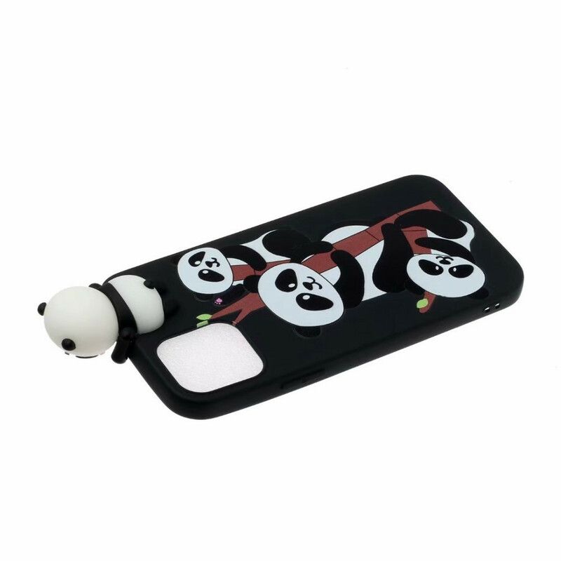 Hülle Iphone 13 Pro 3d-pandas Auf Bambus