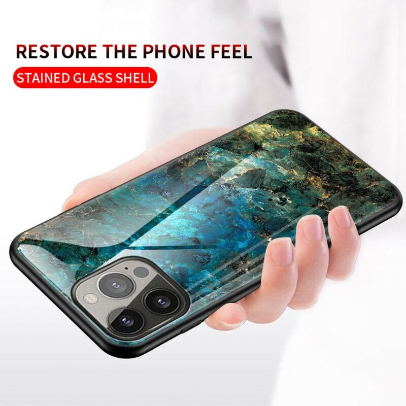 Hülle Iphone 13 Pro Handyhülle Gehärtetes Glas In Marmorfarben