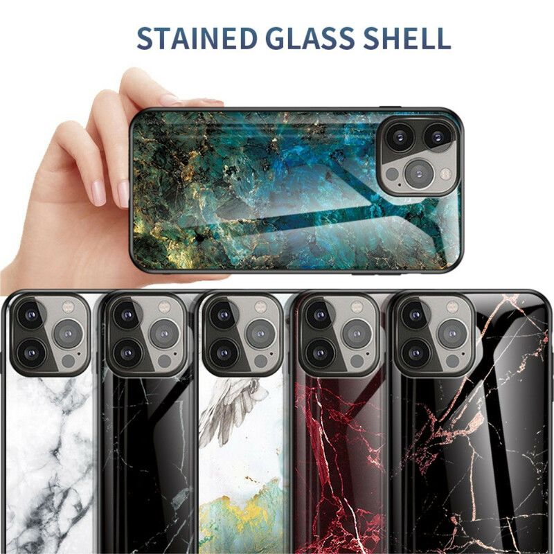 Hülle Iphone 13 Pro Handyhülle Gehärtetes Glas In Marmorfarben
