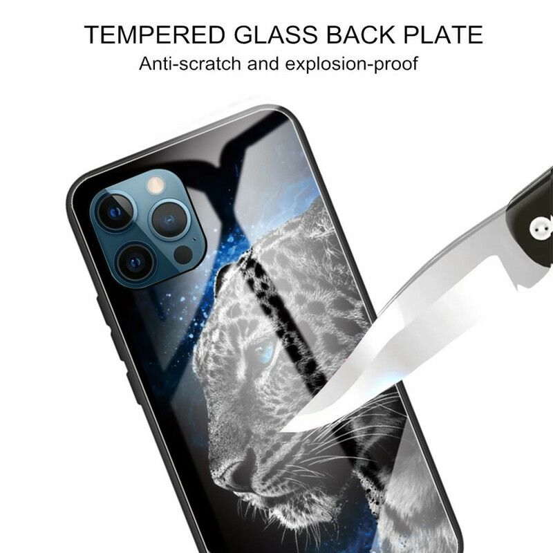 Hülle Iphone 13 Pro Katzengesicht Aus Gehärtetem Glas