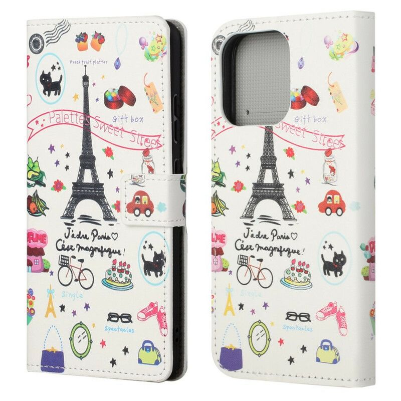 Lederhüllen Für Iphone 13 Pro Ich Liebe Paris
