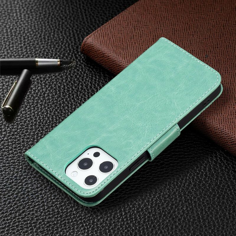 Lederhüllen Für Iphone 13 Pro Riemchen Mit Schmetterlingsdruck