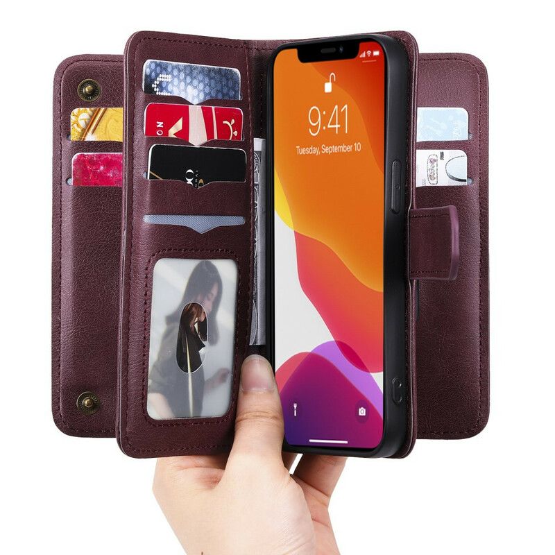 Lederhüllen Iphone 13 Pro Handyhülle Multifunktionaler 10 Kartenhalter