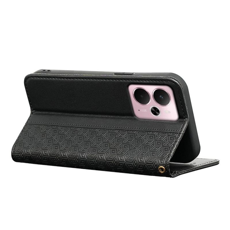 Flip Case Realme 14 5g Karierter Rand Und Riemen