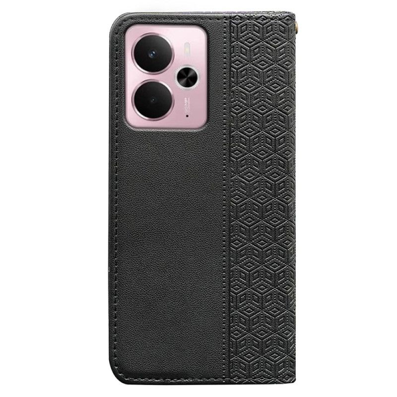 Flip Case Realme 14 5g Karierter Rand Und Riemen