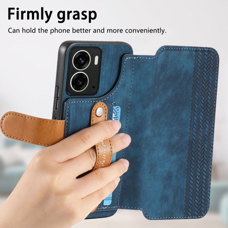 Hülle Für Realme 14 5g Retro Mit Tragegurt Und Stativ