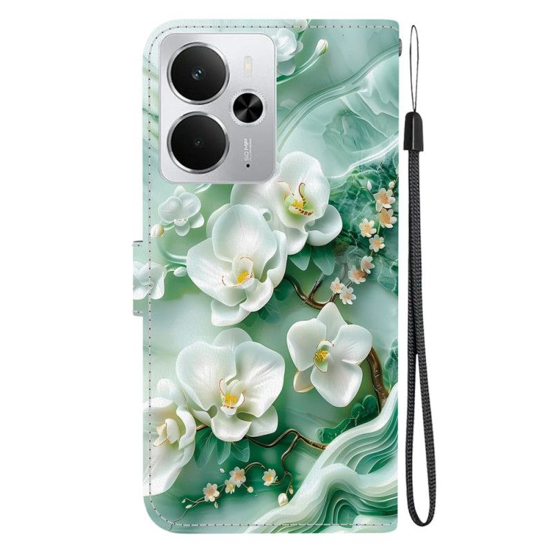 Lederhüllen Für Realme 14 5g Jadeblumenmuster
