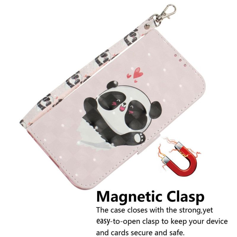 Lederhüllen Für Realme 14 5g Panda-liebe Mit Lanyard