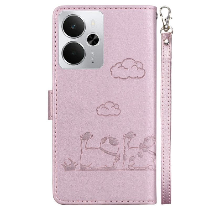 Lederhüllen Für Realme 14 5g Rfid-katzenmotiv-armband