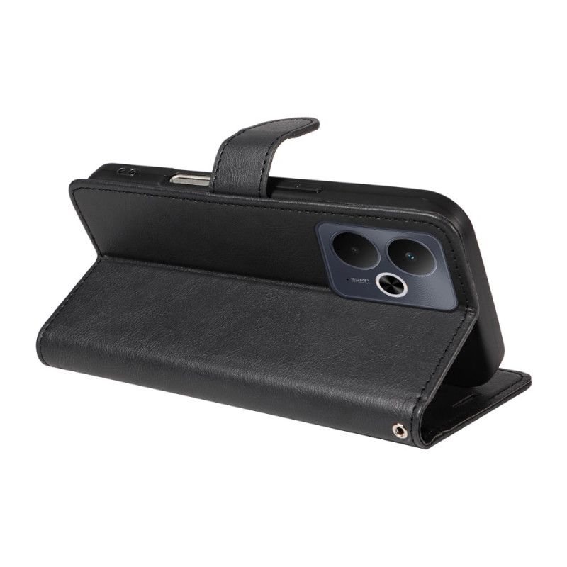 Lederhüllen Realme 14 5g Glatte Lederoptik Mit Riemen